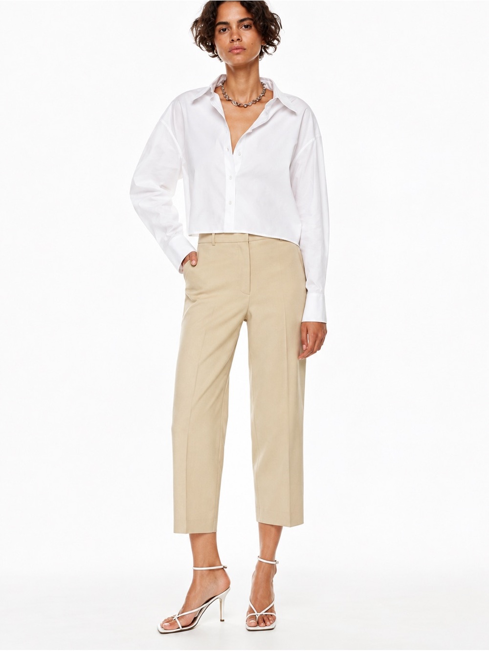 BABATON Cream Agency Cropped Office Capsule Formal Trouser Dress Pants Sz 6